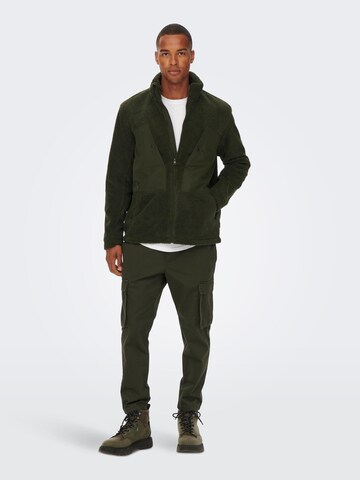 Only & Sons Fleece Jacket in Green