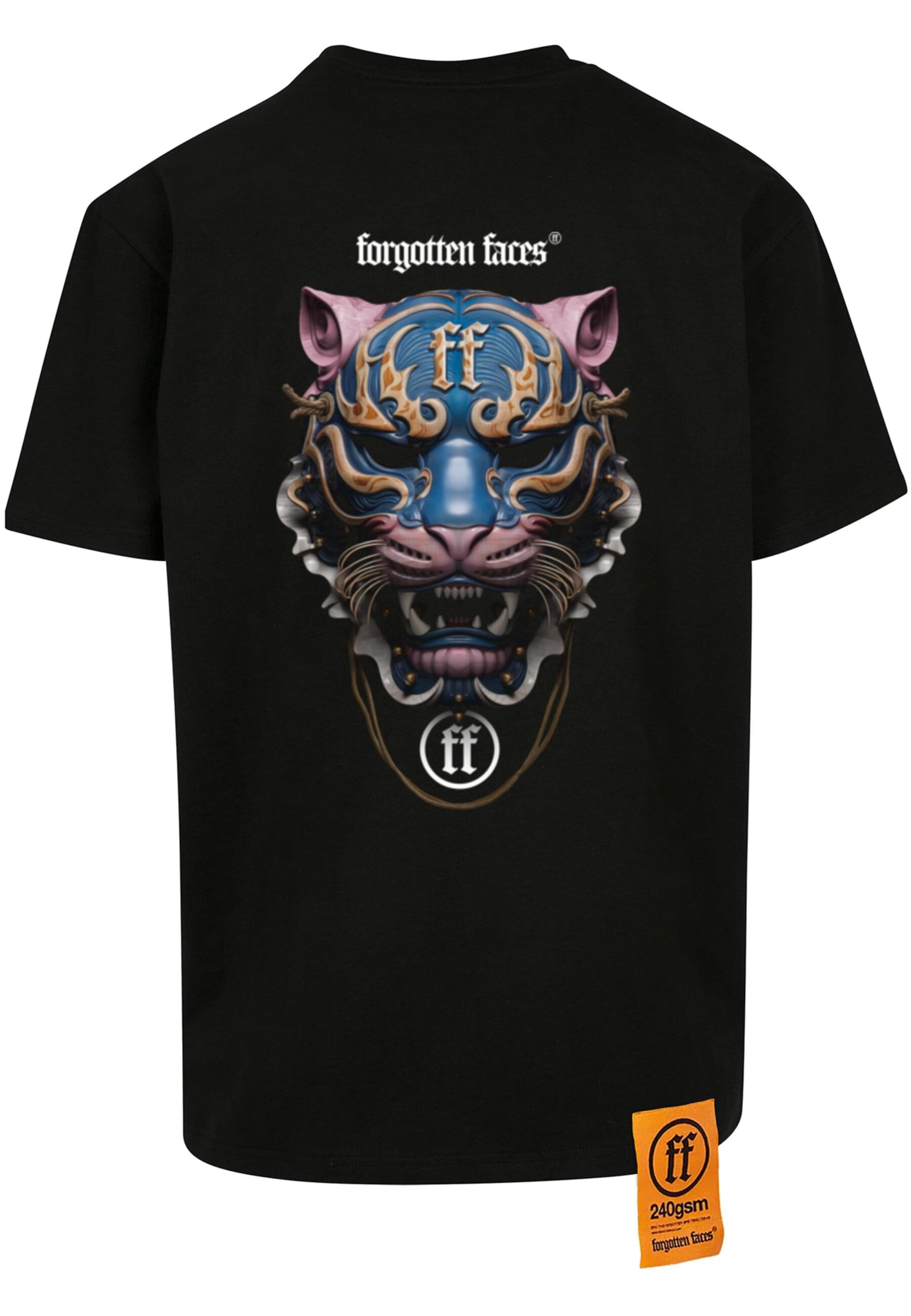 Maglietta 'Ancient Tiger Mask' di Forgotten Faces in nero
