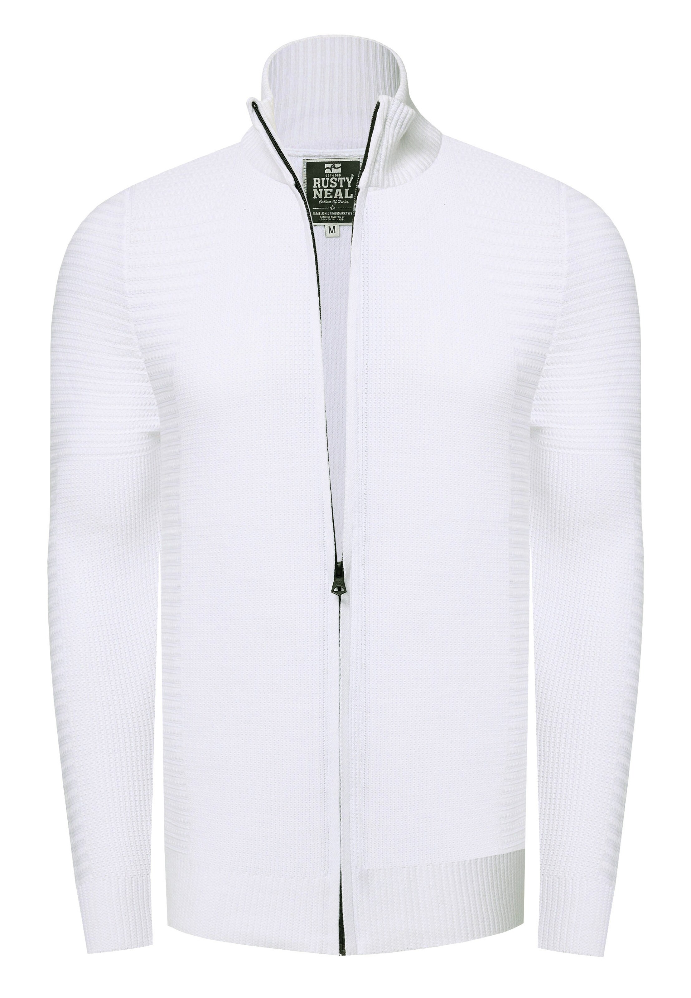 Rusty Neal Gebreid vest in Wit: voorkant