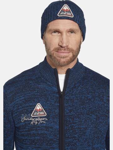 Jan Vanderstorm Strickjacke Mit Mütze ' Apke ' in Blau