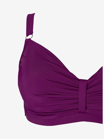 Swim by Zizzi T-shirt Bikini Top 'Dublin' in Purple