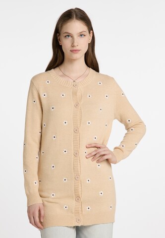 DreiMaster Vintage Knit Cardigan in Beige: front