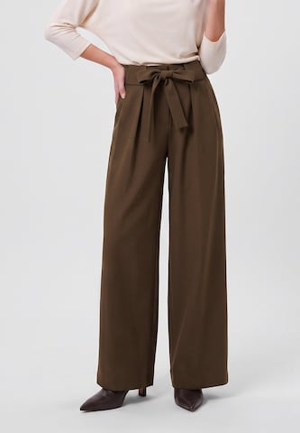 Anna Field Wide leg Παντελόνι πλισέ σε καφέ: μπροστά