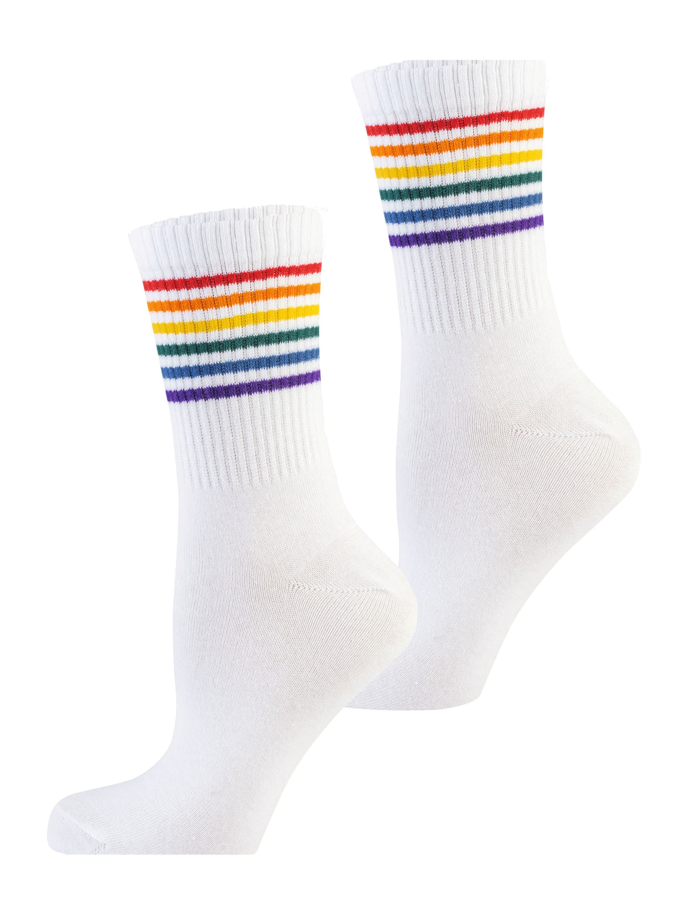 Nur Die Basicsocken ' Good Vibes ' in Weiß: Vorderseite
