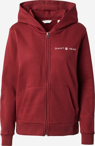 Veste de survêtement GANT en rouge : devant