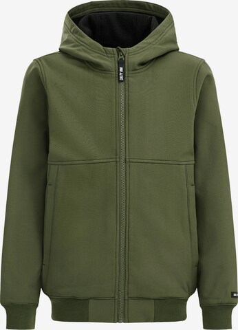 WE Fashion Sweat jacket in Green: front