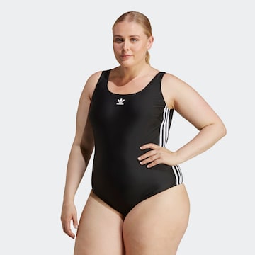 ADIDAS ORIGINALS Bralette Swimsuit 'Adicolor 3-Streifen' in Black: front