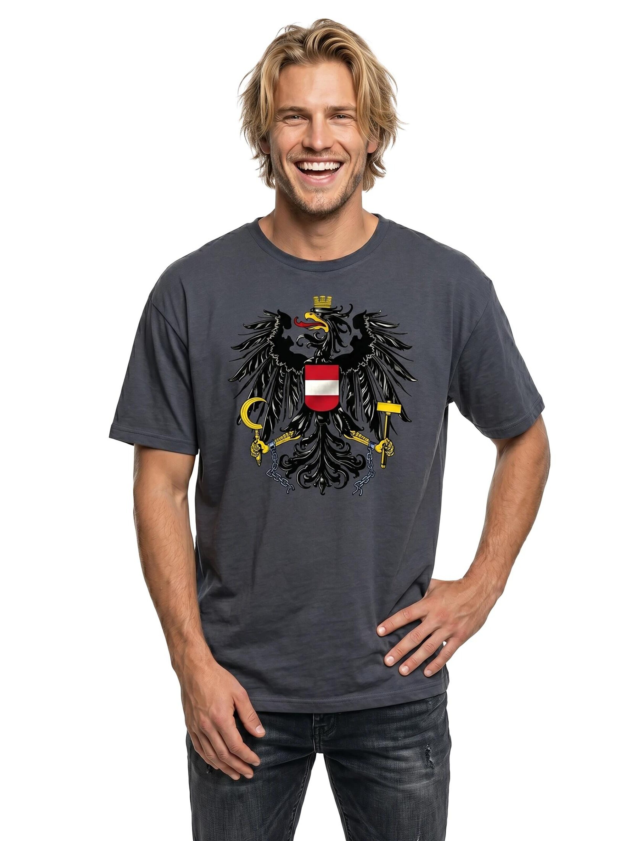MAKAYA Shirt 'AT-Adler groß' in Grey