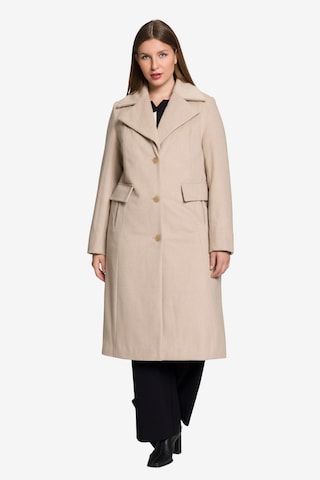 Ulla Popken Between-Seasons Coat in Beige: front