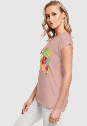 T-shirt 'Winnie The Pooh - Ho Ho Ho Scarf' ABSOLUTE CULT en rose