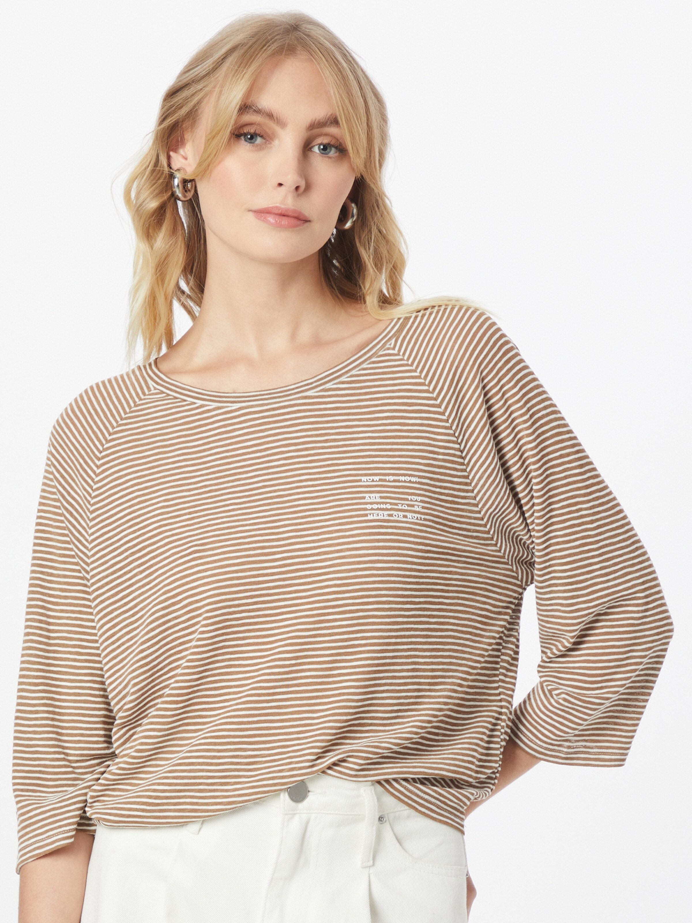 Frauen Shirts & Tops s.Oliver Shirt in Braun, Weiß - CY32326 Frauen Shirts & Tops s.Oliver Shirt in Braun, Weiß - CY32326