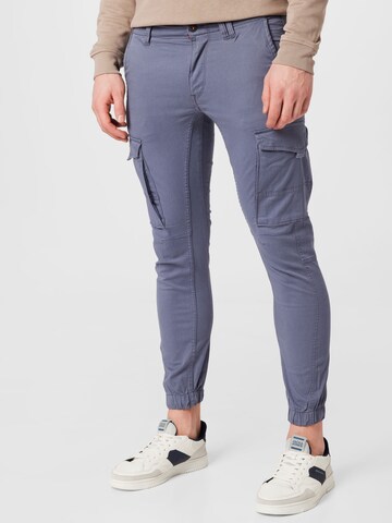 JACK & JONES Tapered Cargo Pants 'Paul' in Grey: front