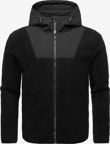 Ragwear Athletic Fleece Jacket 'Adar' in Black: front