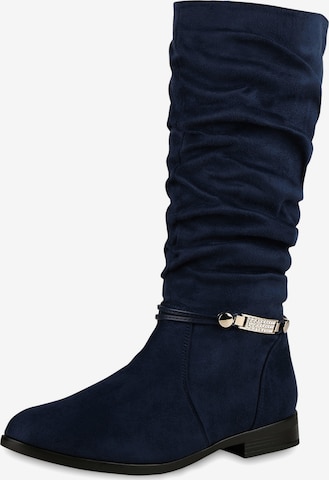 Van Hill Stiefel 'Ella' in Blau: Vorderseite