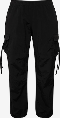 Effilé Pantalon cargo Ulla Popken en noir : devant