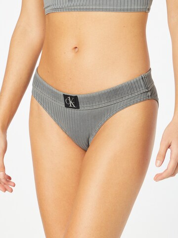 Calvin Klein Swimwear Bikini Bottoms in Grey: front