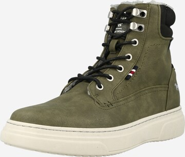 MUSTANG Lace-Up Boots in Green: front