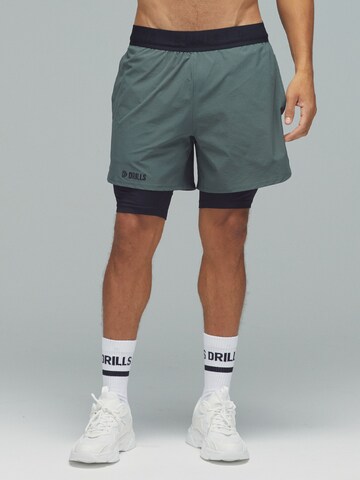 DRILLS Apparel Regular Sports trousers 'RECREATION 2-in-1 Shorts' in Green