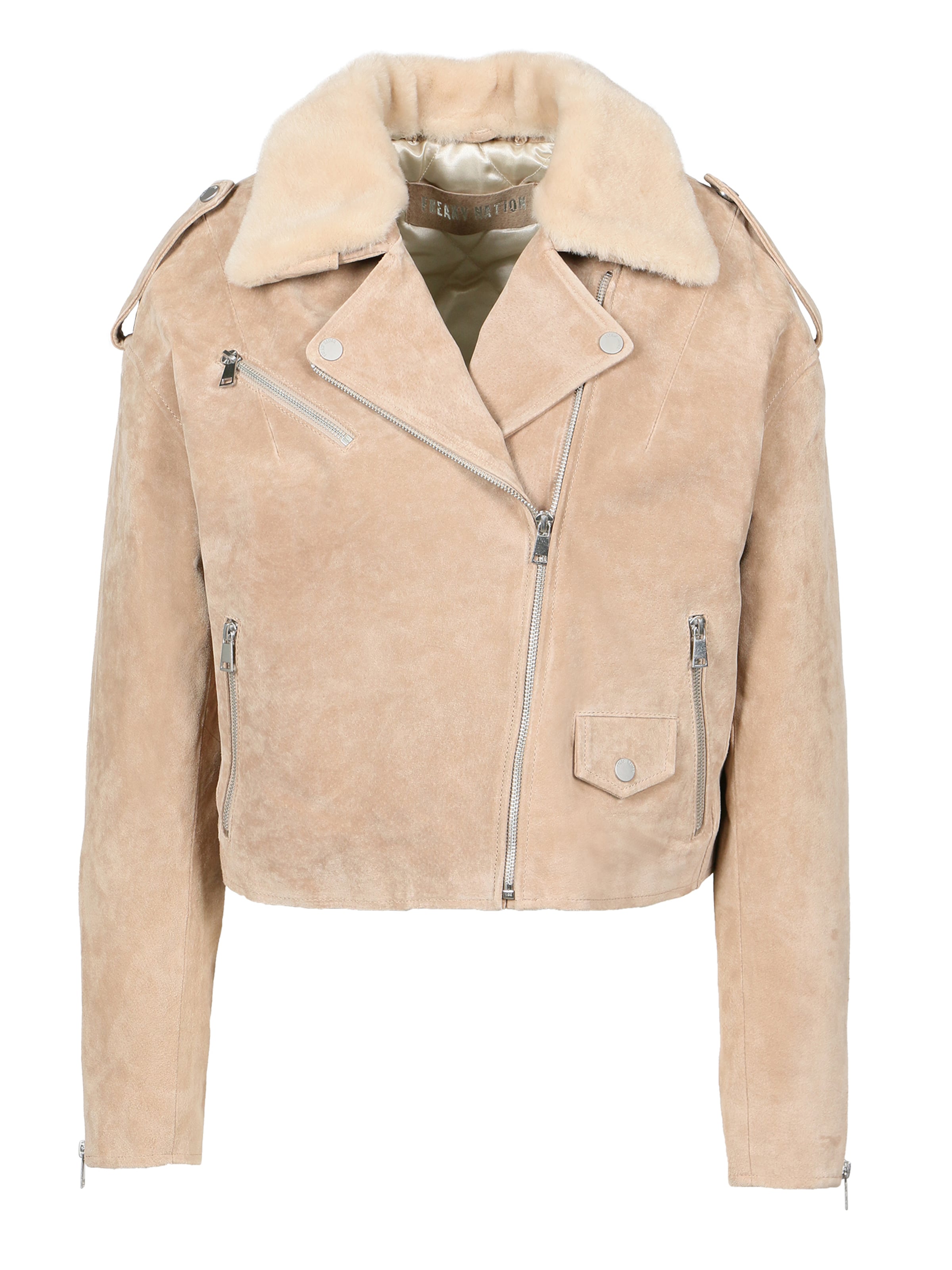 FREAKY NATION Φθινοπωρινό και ανοιξιάτικο μπουφάν 'Maivi' σε μπεζ: μπροστά