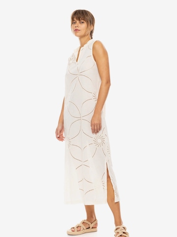 Pink Label - Vestido de verão 'BEACHWEAR MOON EMBRODERY' em branco