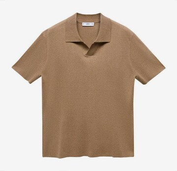 MANGO MAN Shirt 'Lino' in Brown: front