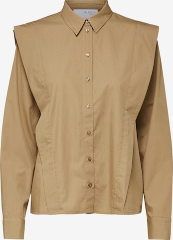 Selected Femme Curve Blouse in Brown: front