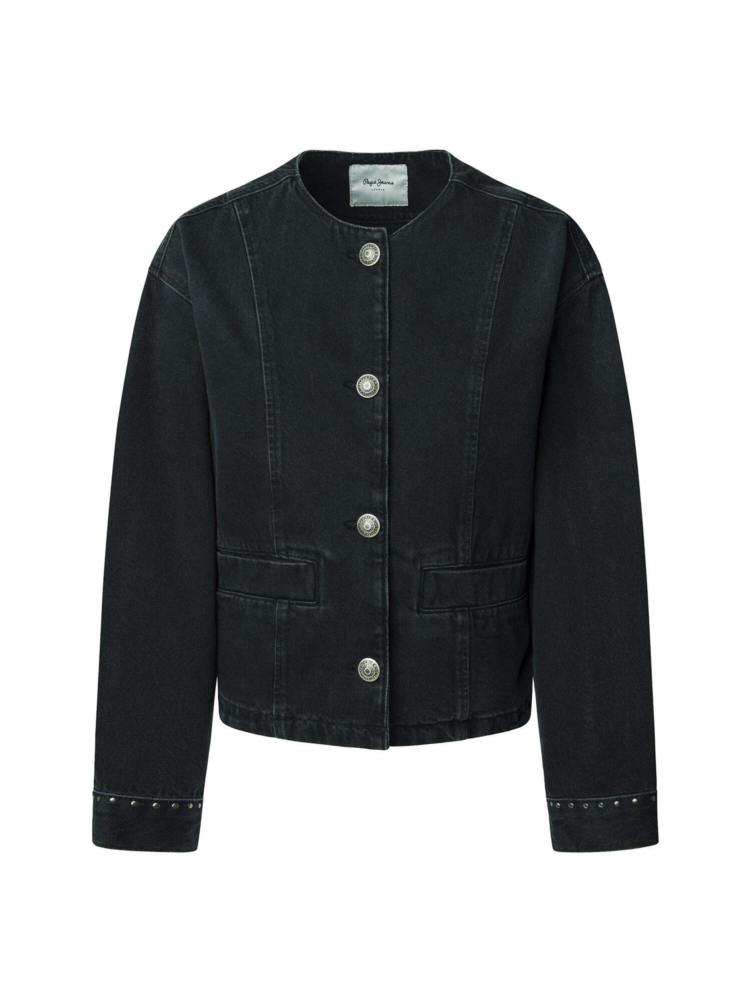 Pepe Jeans Between-Season Jacket 'Daena Stud' in Black: front