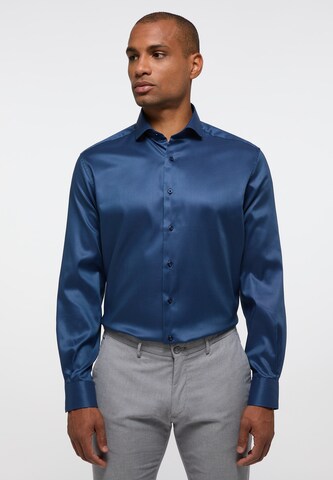 ETERNA Slim fit Overhemd in Blauw: voorkant