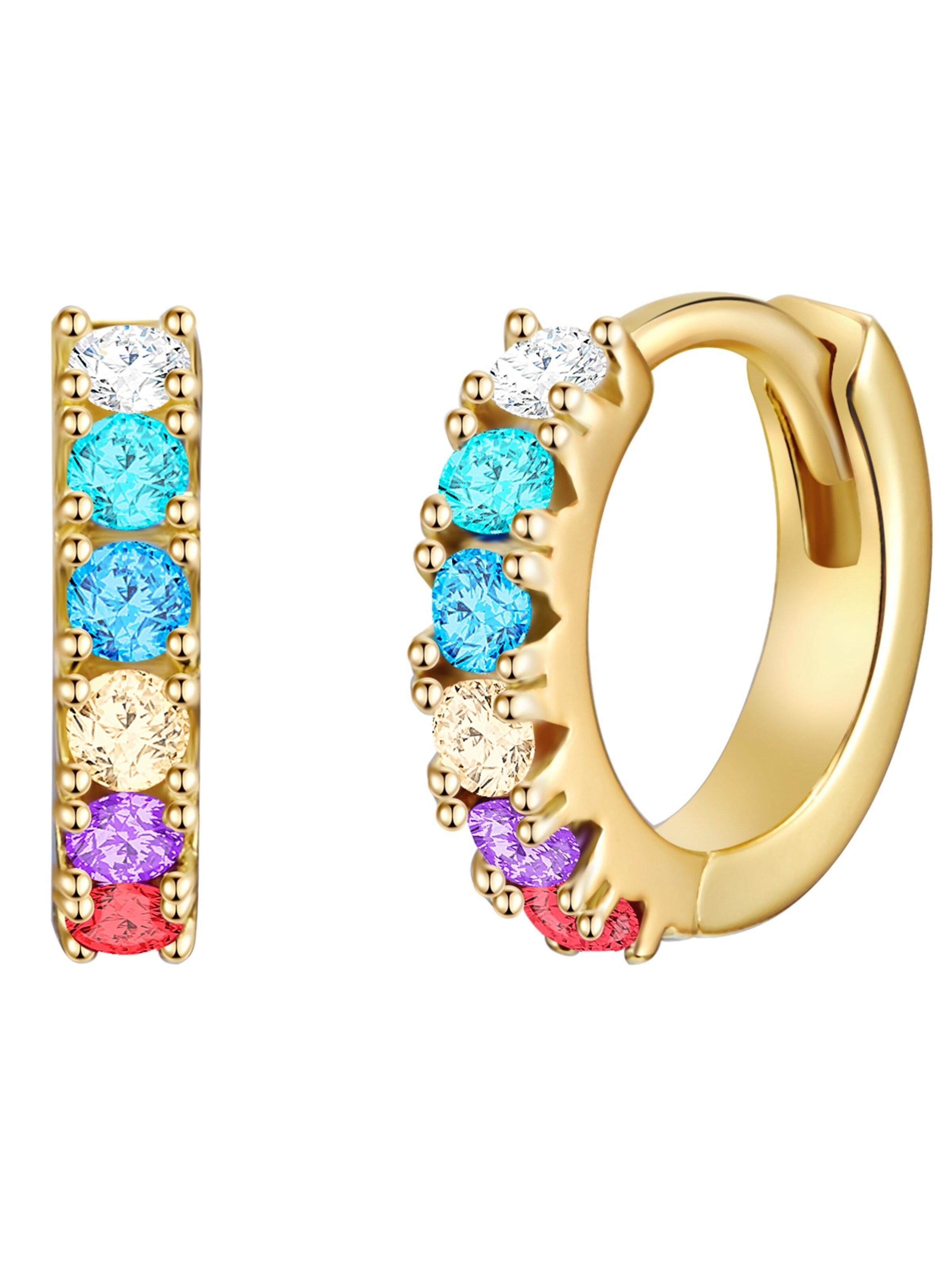 Boucles d'oreilles Lulu & Jane en or : devant