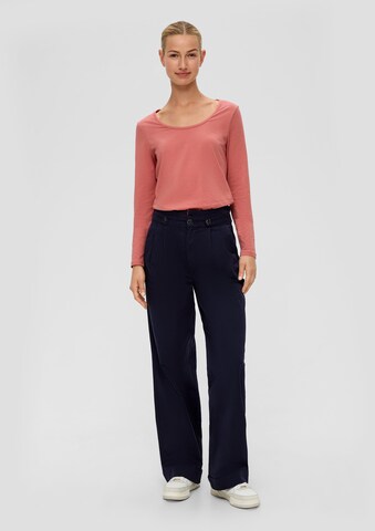 s.Oliver Wide leg Pleat-front trousers in Blue