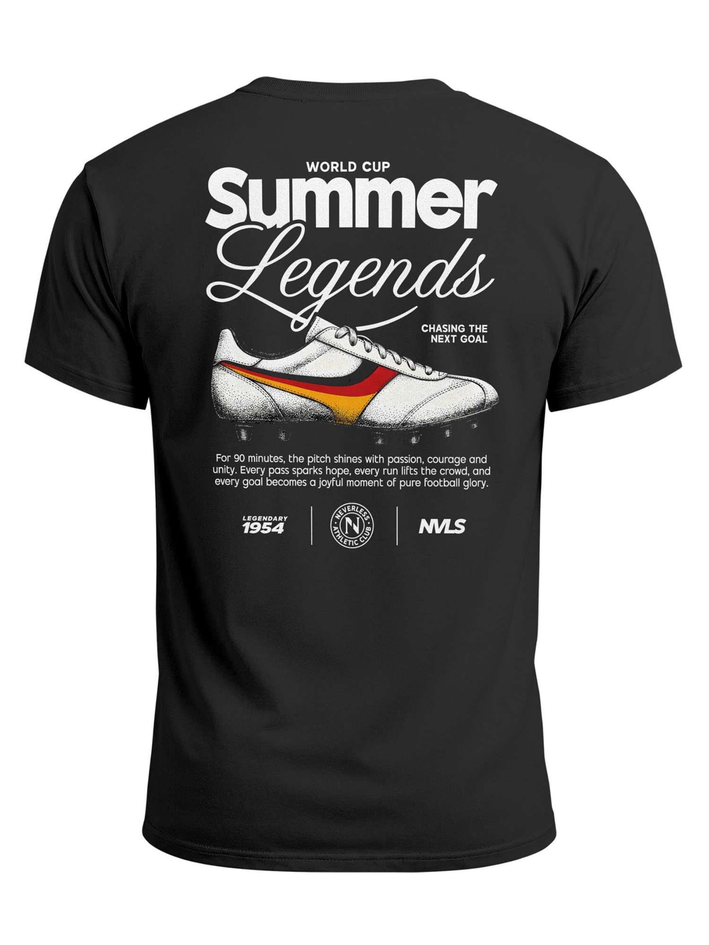 Neverless Shirt 'Soccer Summer Legends'‌‌‌‌‌‌ in Schwarz: Vorderseite