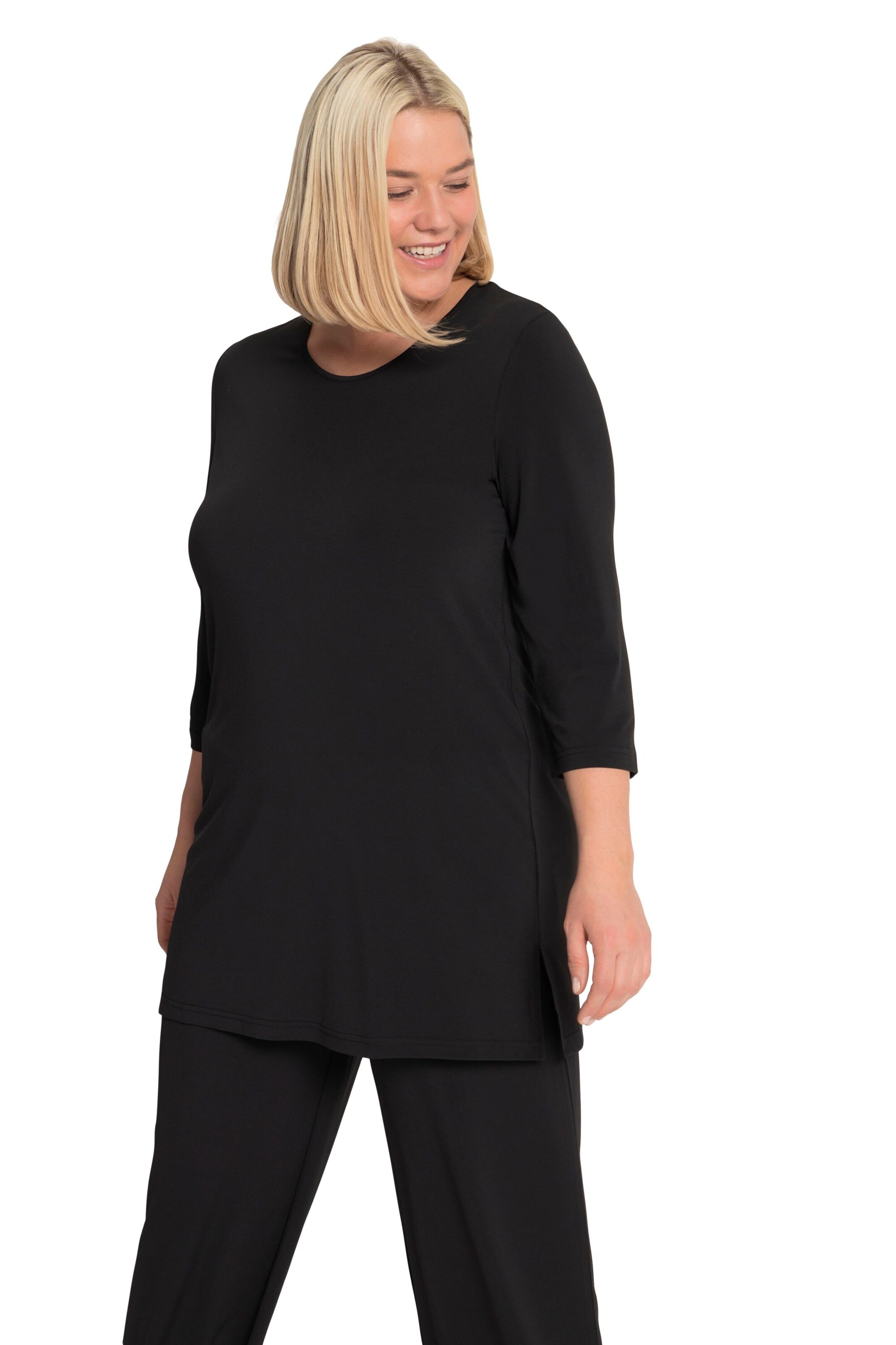 T-shirt Ulla Popken en noir : devant