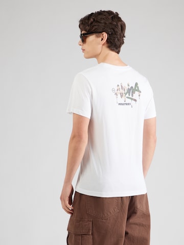 T-Shirt ALPHA INDUSTRIES en blanc : devant