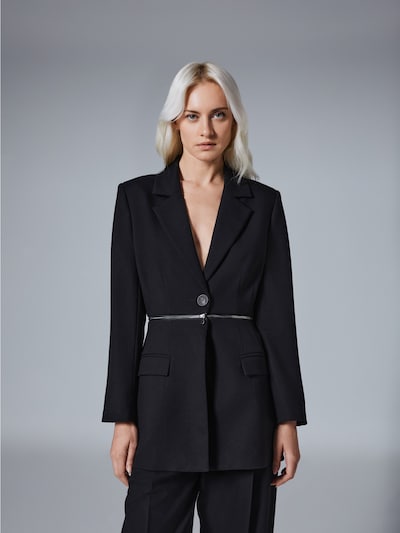 Sacou 4TAILORS pe negru, Vizualizare produs