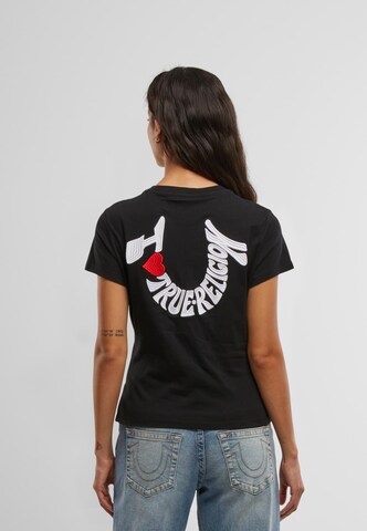 True Religion Тениска в черно: отпред