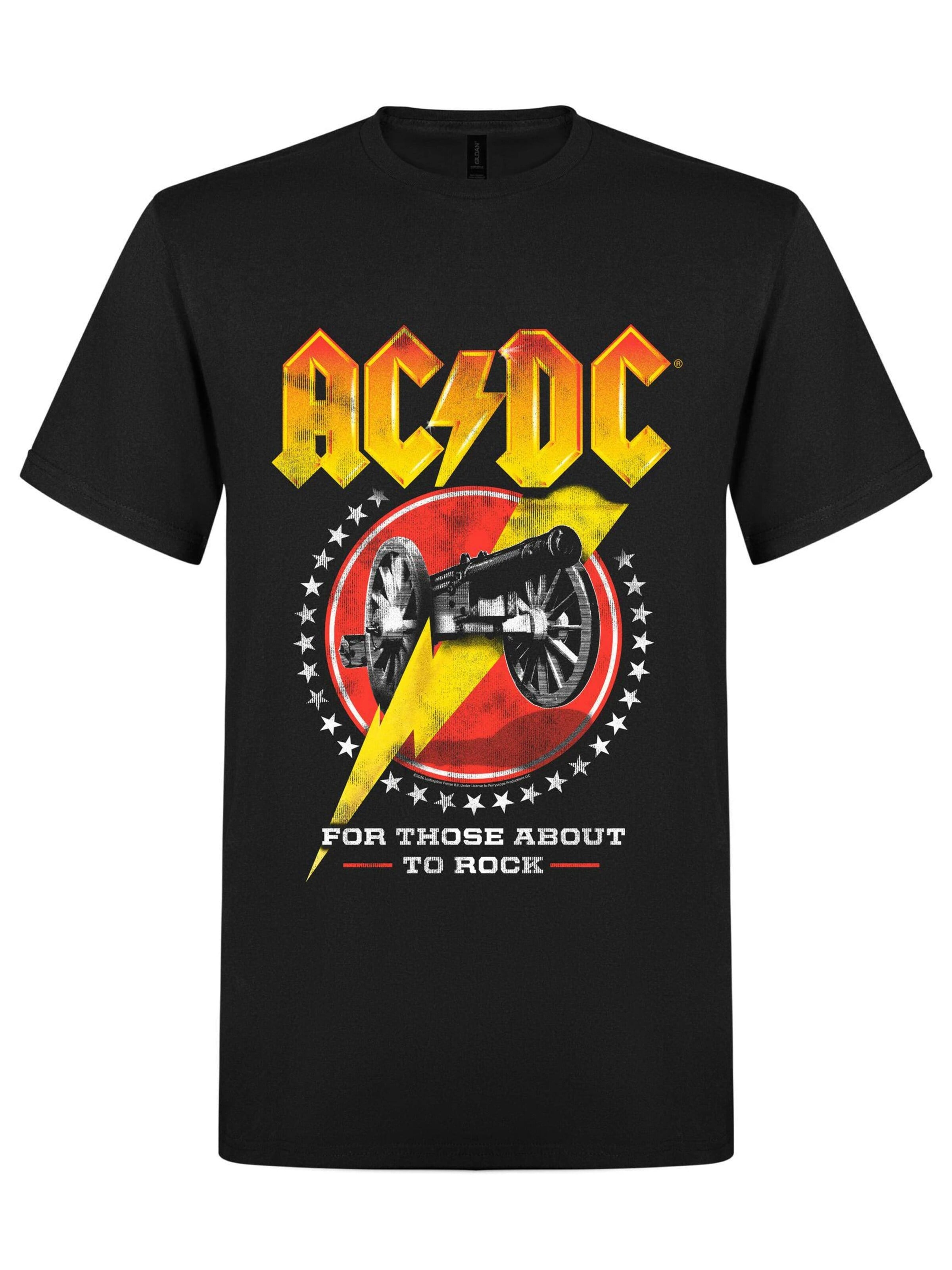 AC/DC Shirt 'AC/DC For those about to rock new  T-Shirt'‌‌‌‌‌‌‌‌‌‌ in Schwarz: Vorderseite