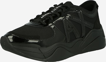 Sneaker low de la ARMANI EXCHANGE pe negru: față