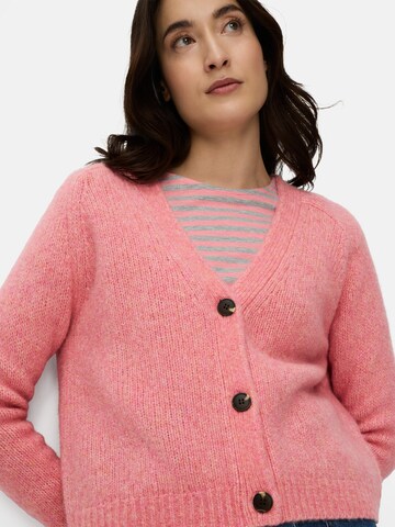 CAMEL ACTIVE Strickjacke mit Raglanärmeln und Knopfverschluss in Pink