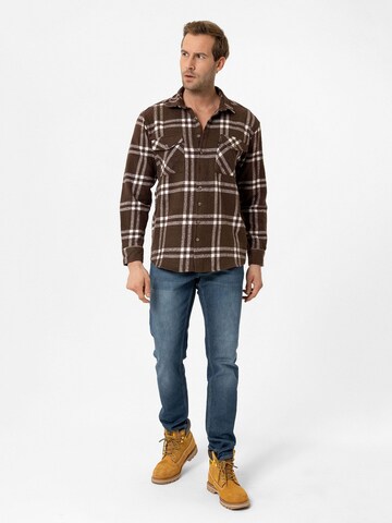 Moxx Paris Regular fit Button Up Shirt 'Arthur' in Brown