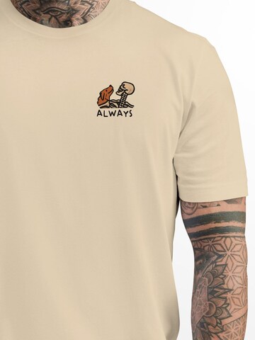 Neverless Shirt 'Alway by your side' in Beige