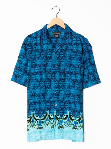 No Boundaries Button Up Shirt in L-XL in Blue: front
