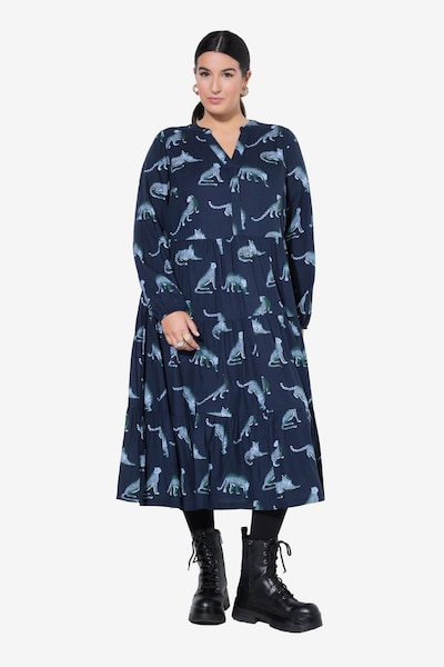 Studio Untold Jurk in de kleur Navy / Lichtblauw / Groen / Wit, Productweergave