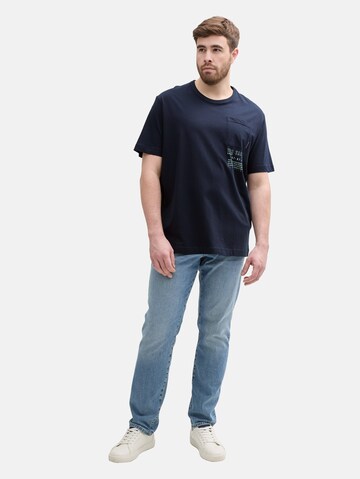 TOM TAILOR Men + T-Shirt in Blau