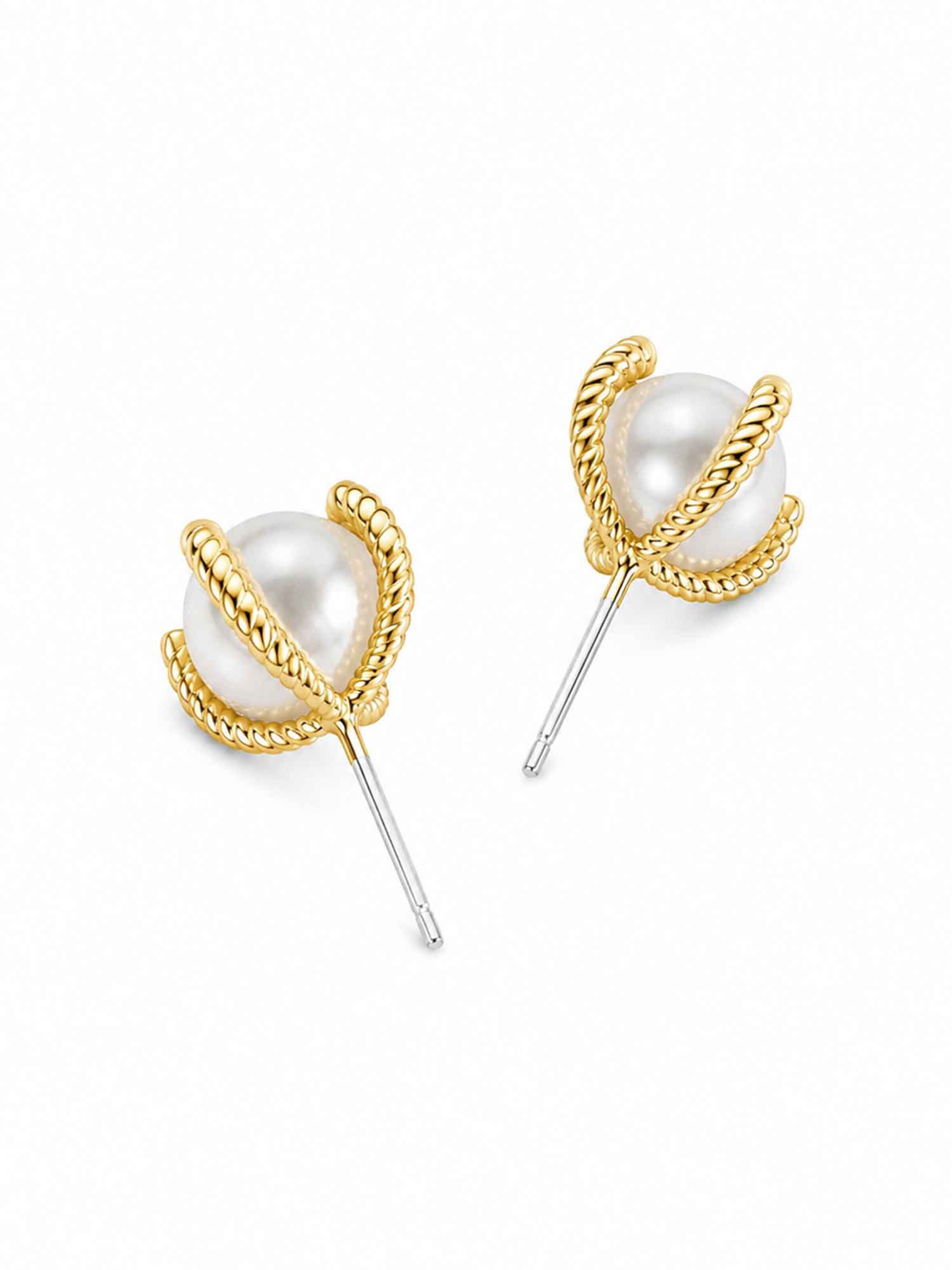 RteRme - Pendientes 'Nuala Earrings Pearl' en oro