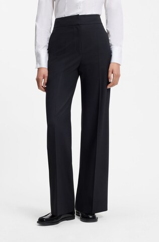 HUGO Wide leg Trousers with creases in Black: front