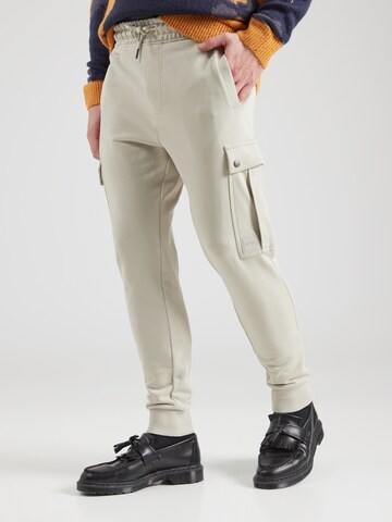 BOSS Tapered Cargo trousers 'Seteam' in Beige: front