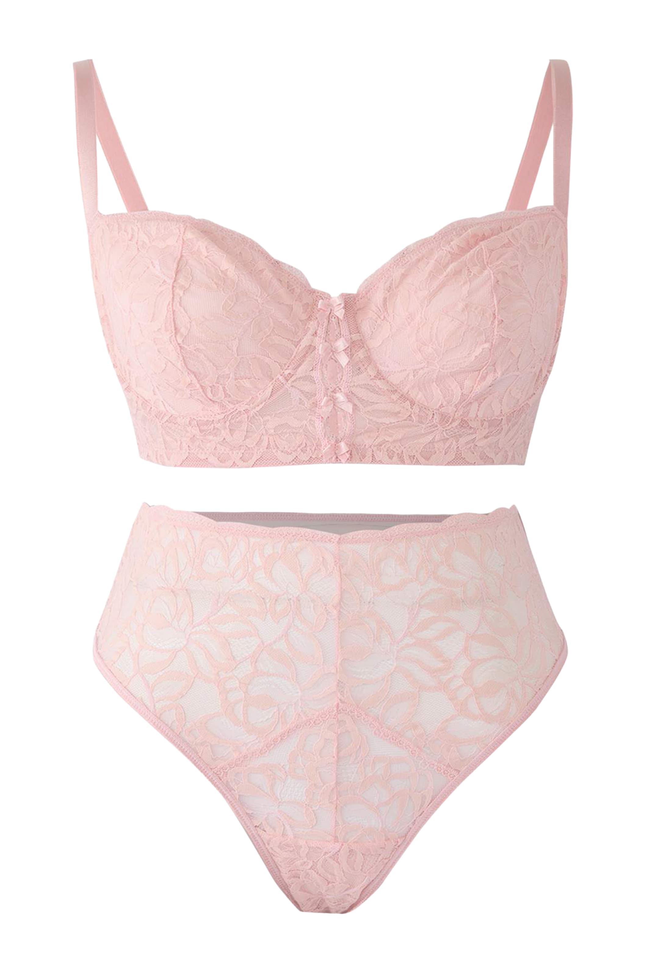 Trendyol Curve Bustier Fehérnemű szettek - rózsaszín: elől