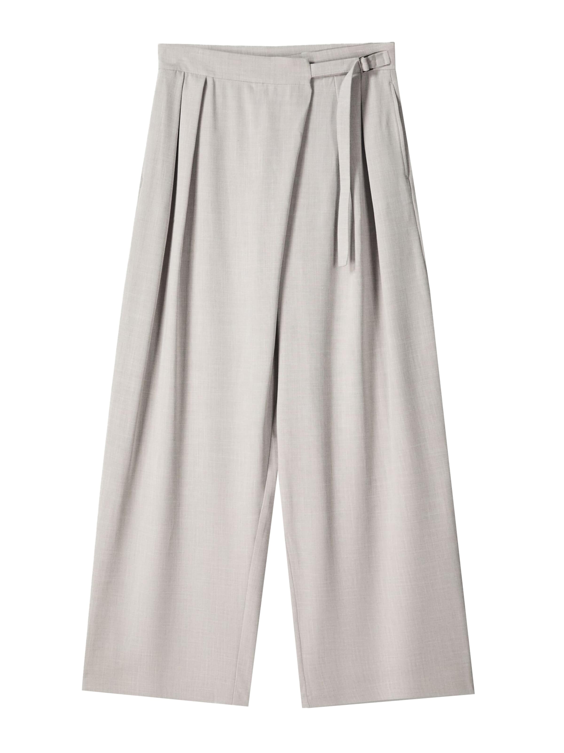 Wide leg Pantaloni con pieghe di Bershka in grigio: frontale