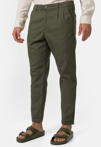 INDICODE JEANS Regular Chino Pants ' Cunningham ' in Green: front