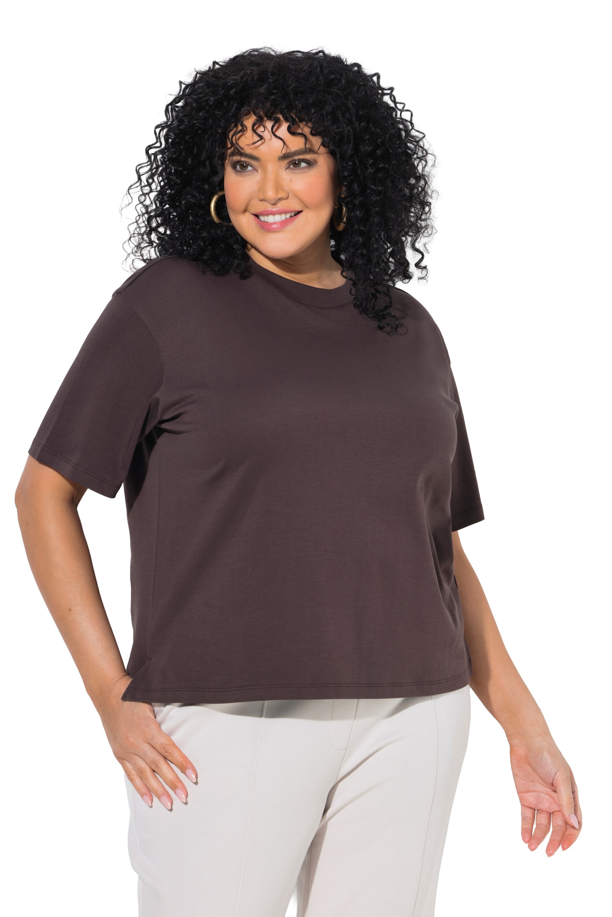 Ulla Popken - Camiseta en marrón: frente